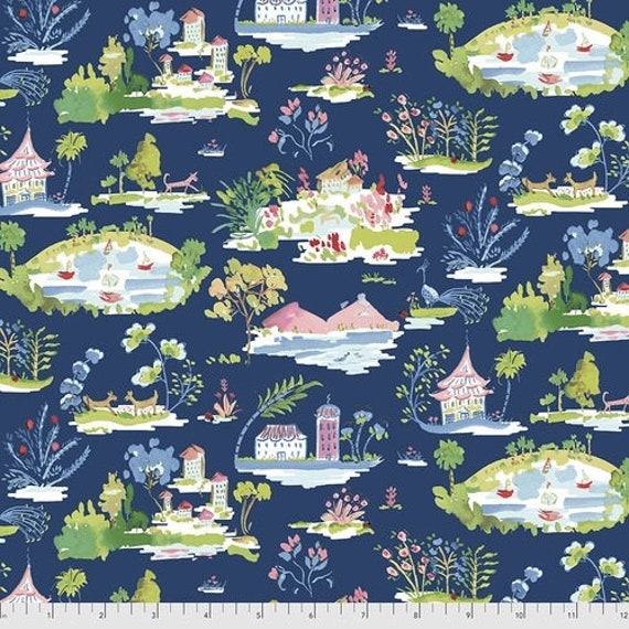 Ladybird PWDF315 Blue - Dena Designs - 1/2 yard