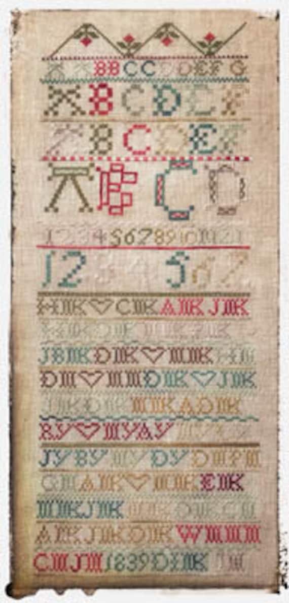Antique Family Sampler 1839- Lucy Beam - Cross Stitch Chart