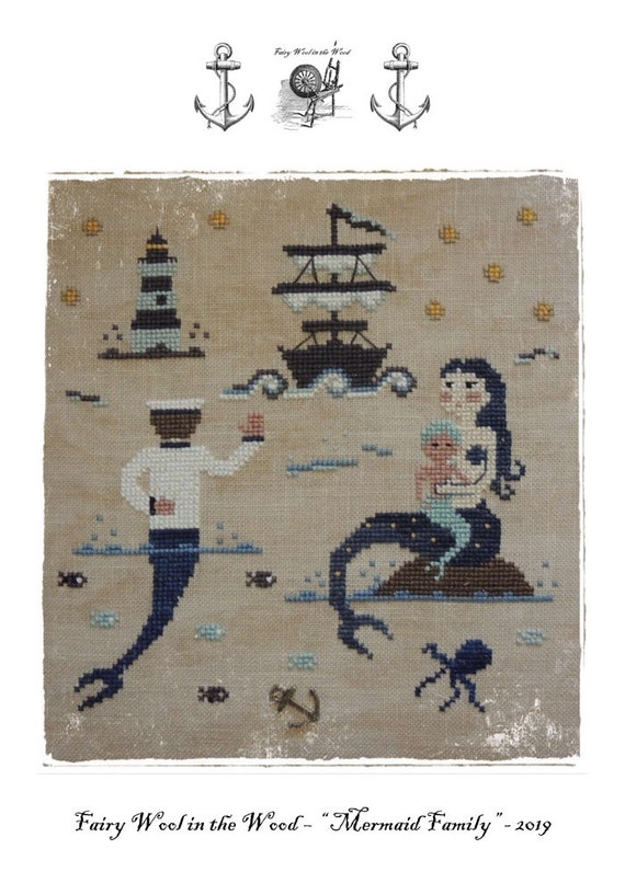 Mermaid Family - Fairy Wool in the Wood - Cross Stitch Chart