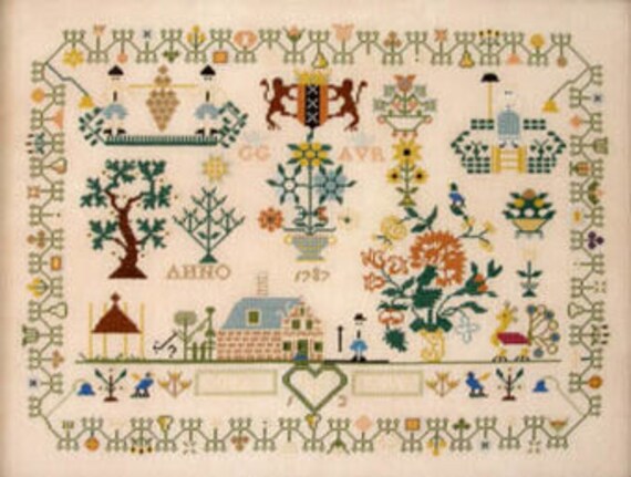 Dutch Sampler 1787 - Queenstown Sampler Designs - Cross Stitch Chart