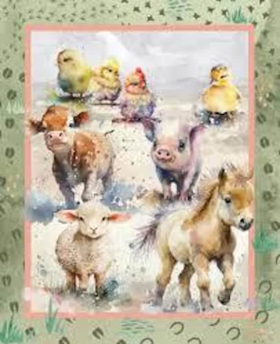 Farm Animals Panel DV6137 - (36 x 44") 90 x 112 cms