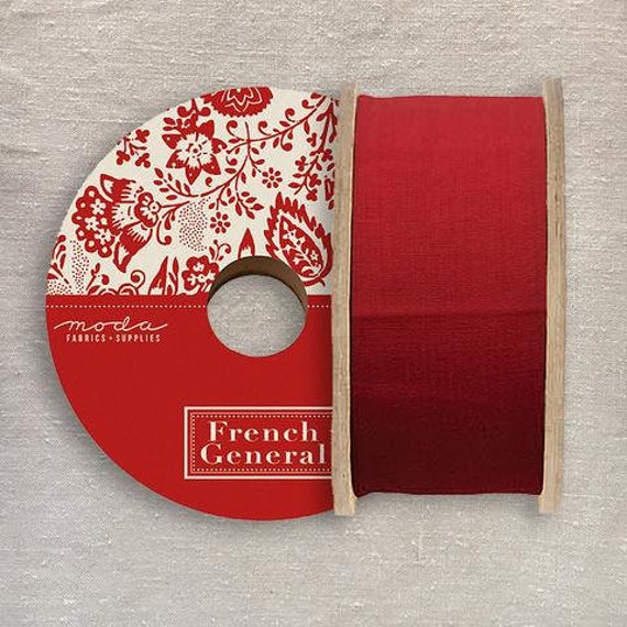 2.25 inch Twill Tape - French General - Red 211911 - 1/2 yd - 1/2 yard