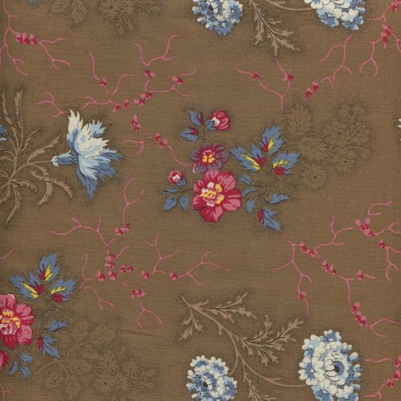 Dutch Heritage - Flowers from the Past 2045 Brown - 1/2 yard