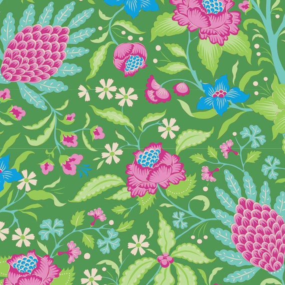 TILDA Bloomsville - Flowertangle Green 100512 - 1/4 yard