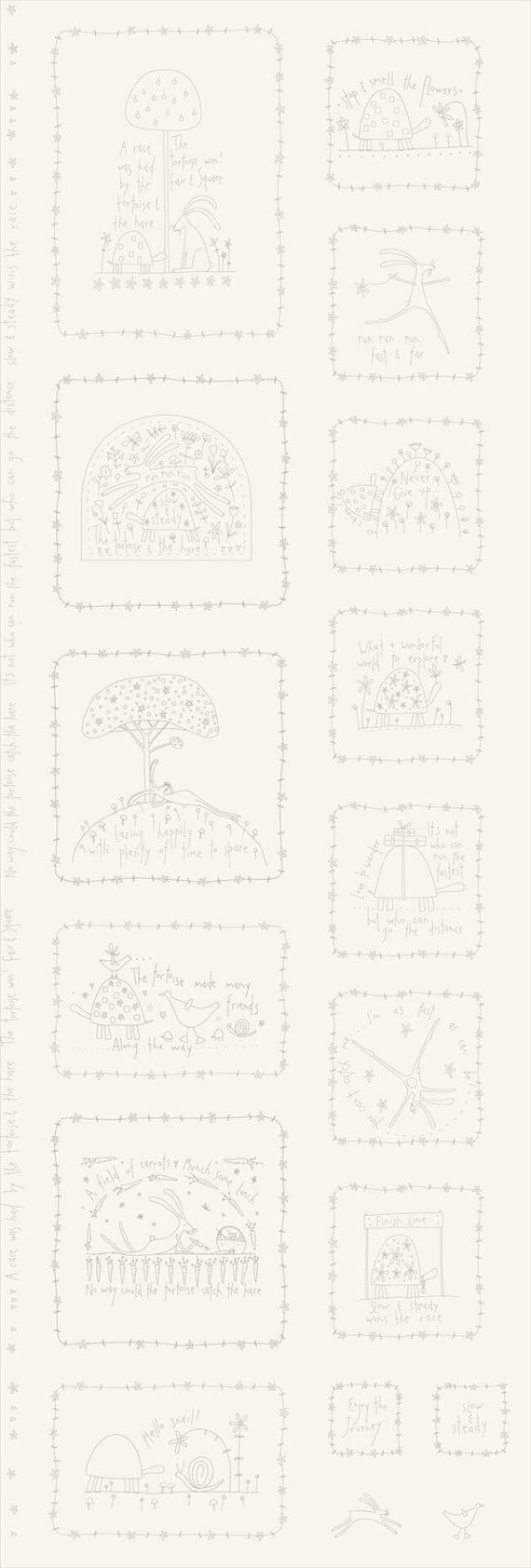 Slow and Steady - Preprinted stitchery panel by Annie Downs