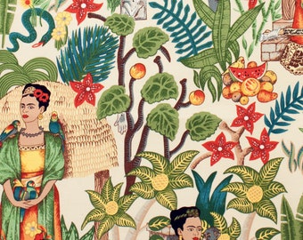 Alexander Henry- Frida's Garden CANVAS - Tea H6752B - 1/2 Yard