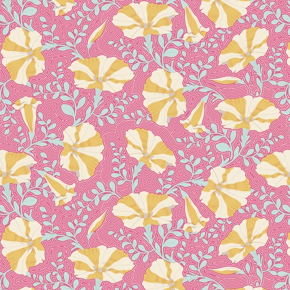 TILDA Gardenlife - Striped Petunia Pink 100305 - Fat Quarter