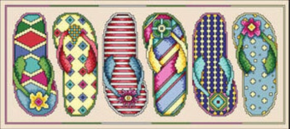 Flip Flop Fun - Vickery Collection - Cross stitch chart