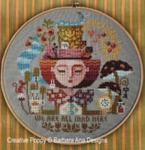 She Mad Hatter Dreams - Barbara Ana Designs - Cross Stitch Chart