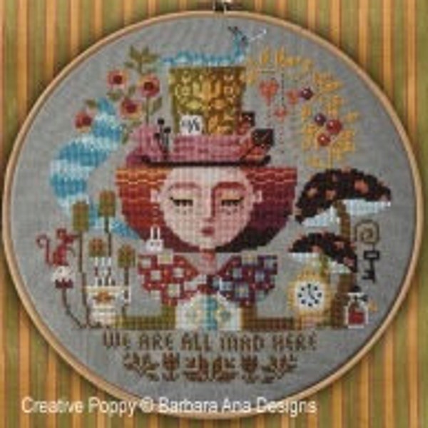 She Mad Hatter Dreams - Barbara Ana Designs - Cross Stitch Chart