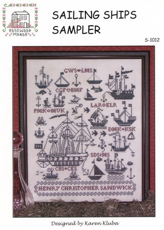 Sailing Ships Sampler - Rosewood Manor - Cross stitch chart