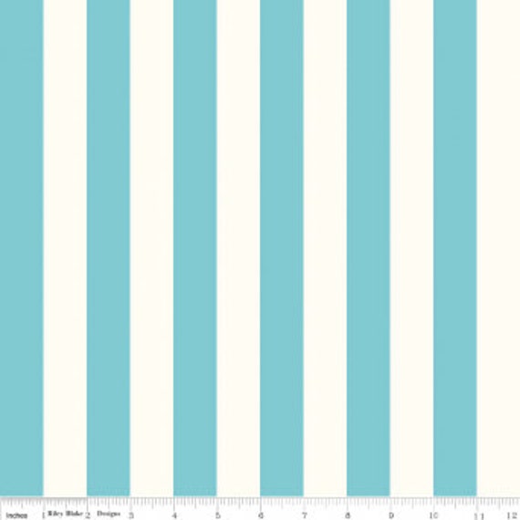 1 inch Stripe Aqua on Cream C650-20 - Riley Blake