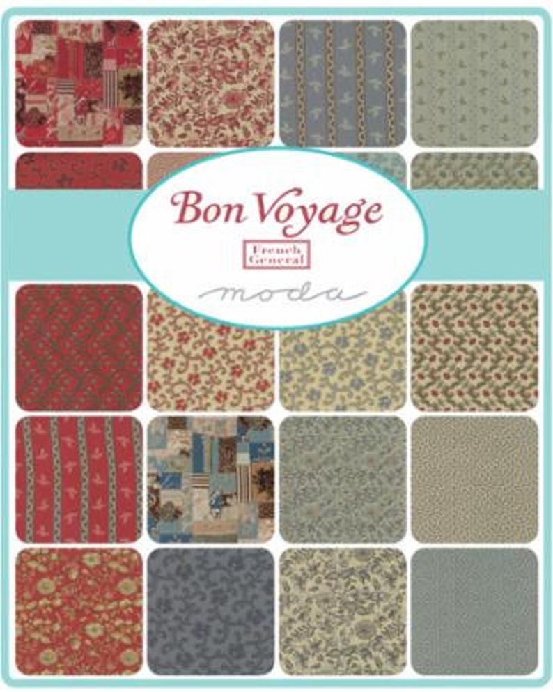 Bon Voyage Floral Rouge 1/2yd 1/2 yard image 2