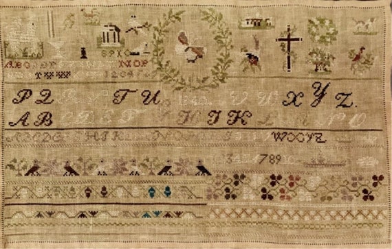 1840 Biedermeier Sampler - NeedleWorkPress - Cross Stitch Chart