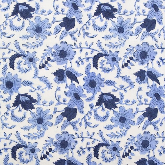 Fableism - Indian Block Prints Cottage Collection - BPCT-08-CTY-BLUE - 1/2 yard