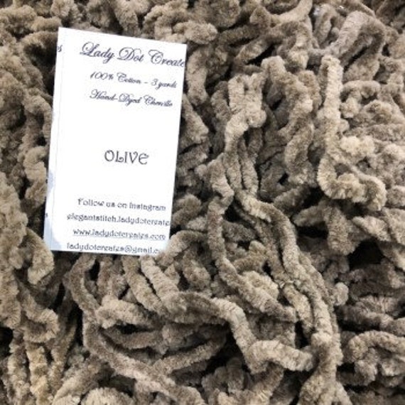 Chenille Trim by Lady Dot Creates - Olive - 3 yds