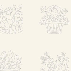 Floral Stitchery Panel DV8011 - Cloth only