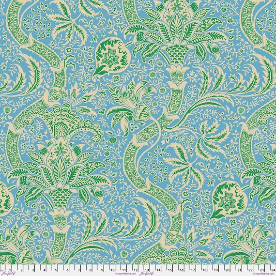 Kaffe x Morris & Co. PWKW005 Aqua - 1/2 yard