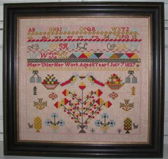 Mary Utley 1837 - Black Branch Needlework - Cross Stitch Chart