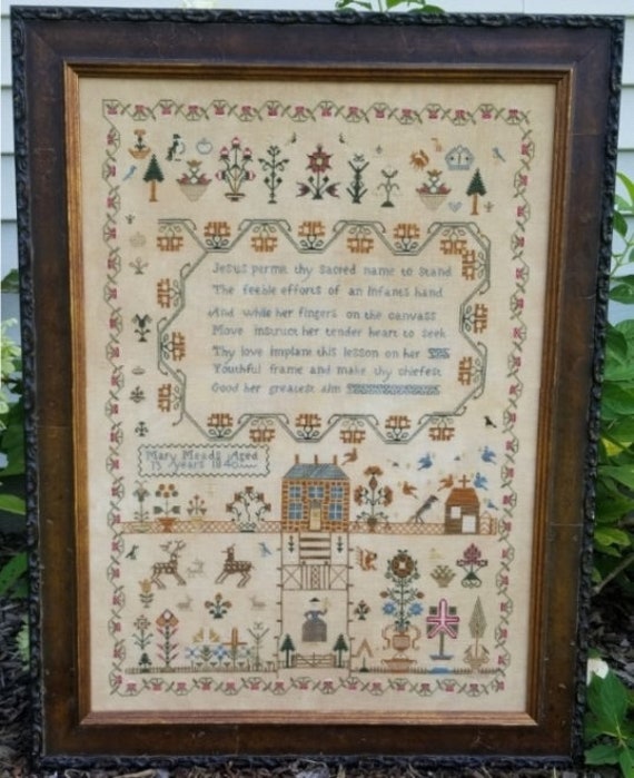 Mary Meads 1840 - Samplers Not Forgotten - Cross Stitch Chart