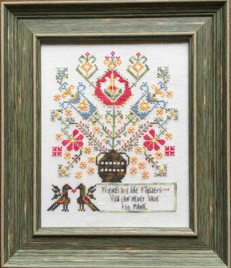 Chart with Threads Friends are like Flowers Rosewood Manor