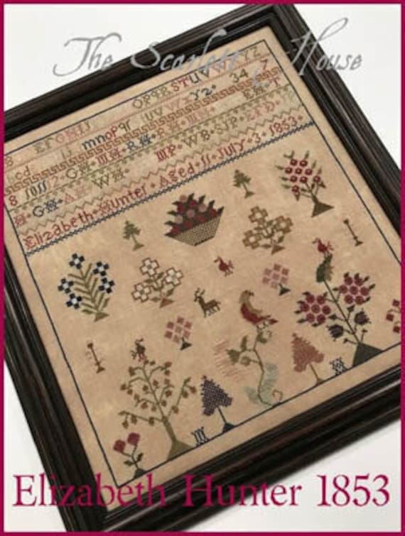 Elizabeth Hunter 1853 - Scarlett House - Cross Stitch Chart