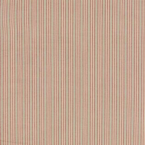 以下が含まれることがあります： 薄いベージュの背景に、細い赤と白のストライプが交互に並んだ生地のクローズアップ。