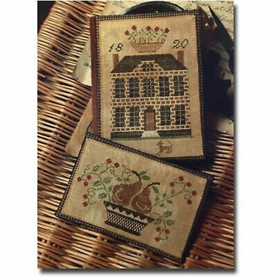 Boxwood Manor Sewing Book and Thread Keep - Stacy Nash Primitives - Cross Stitch Chart