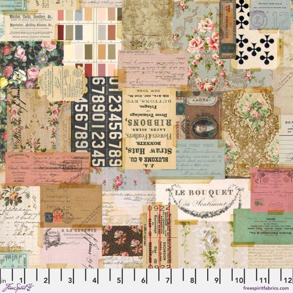 Palette Ephemera by Tim Holtz WIDEBACK - Limited Edition QBTH014 - 108 inches x 1/2yd