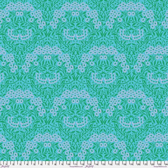 Kaffe x Morris & Co. PWKW007 Aqua - 1/2 yard