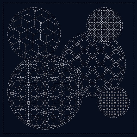 Sashiko Cloth - Mixed Pattern - Cloth only