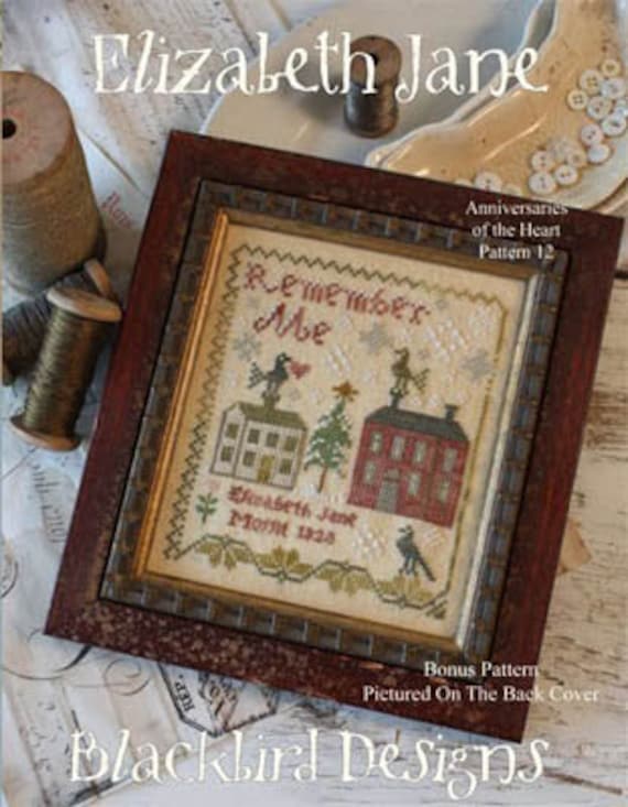 Elizabeth Jane - Anniversaries of the Heart 12 - Blackbird Designs - Cross stitch chart