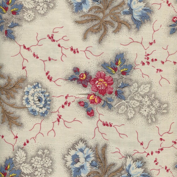 Dutch Heritage - Flowers from the Past 2045 Gray - 1/2 yard