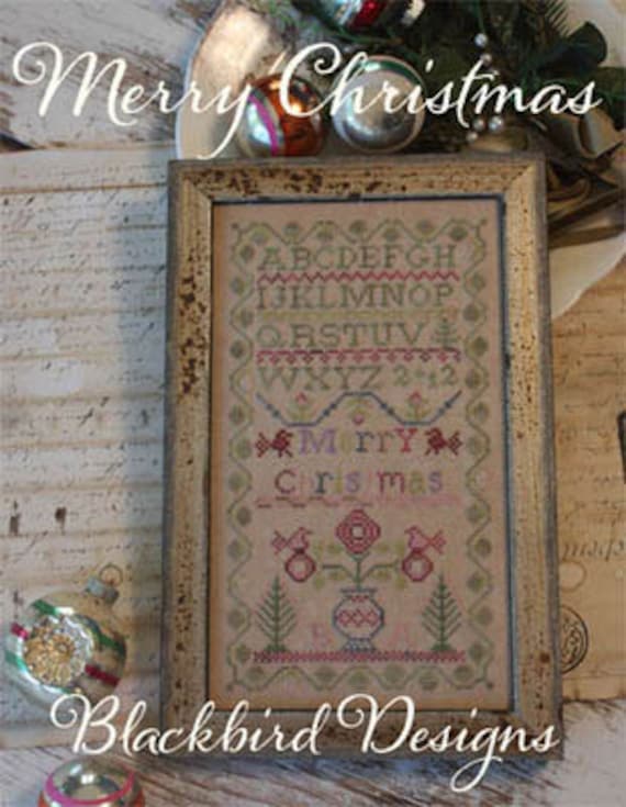 Merry Christmas - Blackbird Designs - Cross stitch chart