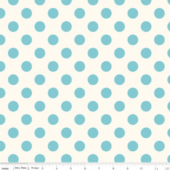 Medium Dot Aqua on Cream C620-20 - Riley Blake