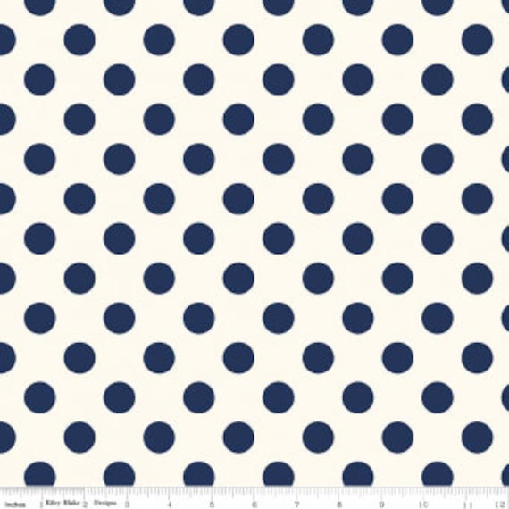 Medium Dot Navy on Cream C620-21 - Riley Blake