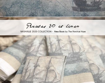 Pirates 40ct Linen - Primitive Hare  - 16 x 13 inches