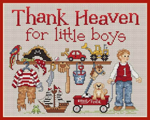 Thank Heaven For Little Boys - Sue Hillis Designs - Cross Stitch Chart