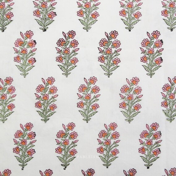 Fableism - Indian Block Prints Cottage Collection - BPCT-06-WLD-BLUSHING - 1/2 yard