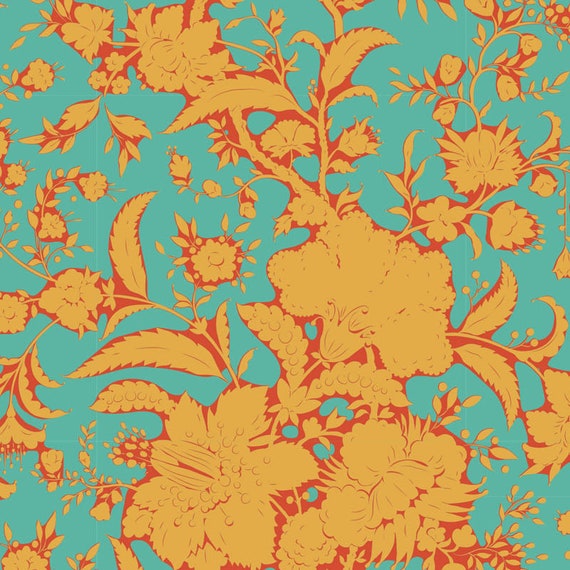 TILDA Bloomsville - Abloom Turquoise 110072 - 1/4 yard