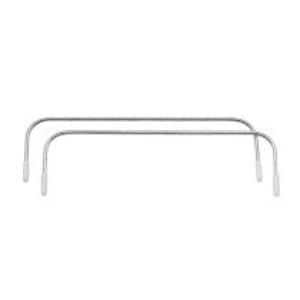 May include: Two silver metal curtain rods with white plastic end caps.