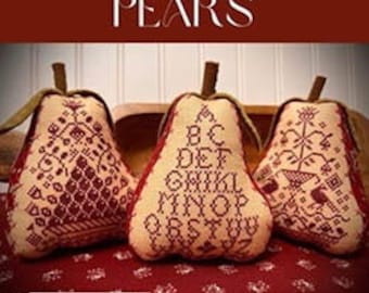 Redwork Pears - Annie Beez - Cross Stitch Chart