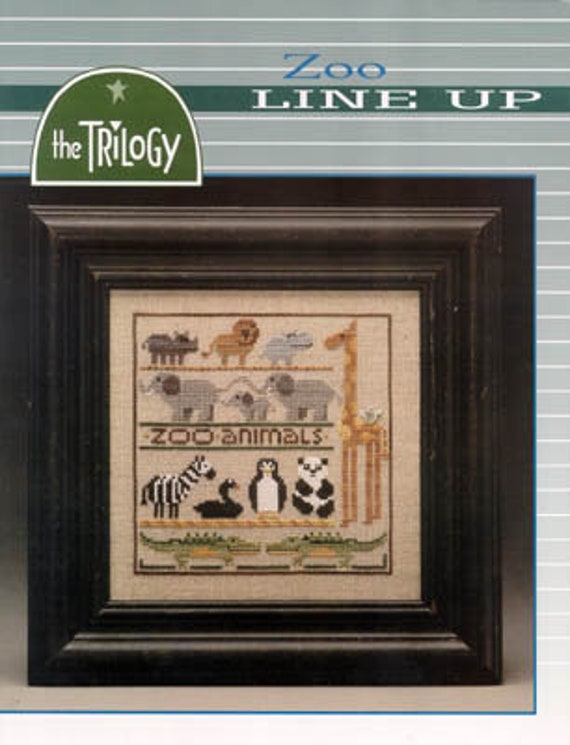 Zoo Line Up - The Trilogy - Cross stitch chart