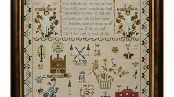 Hannah Gaskell 1823 - Hands Across the Sea Samplers - Cross stitch chart