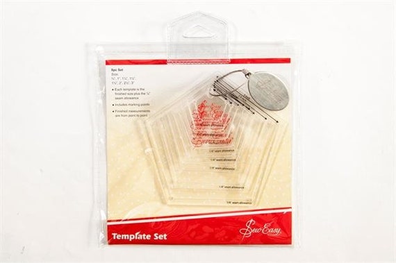 Template Set, Mini Pentagon, 0.75 - 3 inch - SEW EASY HANGSELL