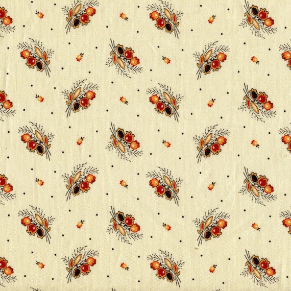 Dutch Heritage Orange Flowers 1014 - 1/2yd