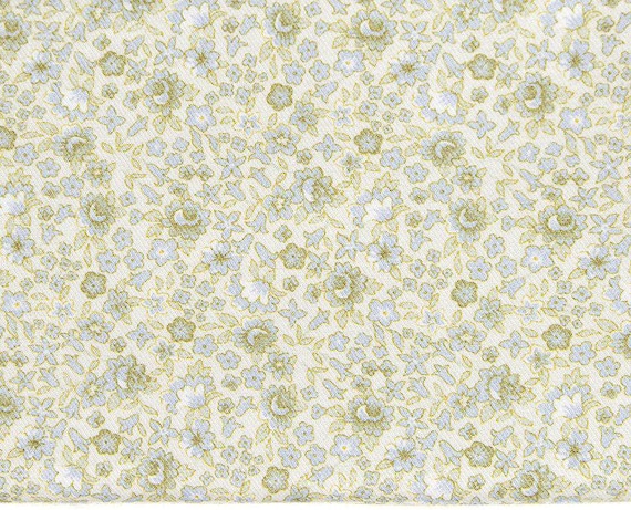 La Ta Te Baby Flower Blue Organic Twill LAPT124022 - 1/2 yard