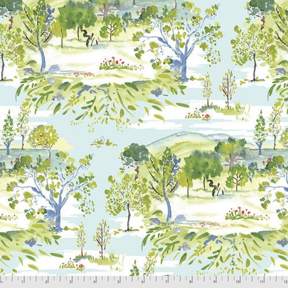 Ladybird PWDF312 Aqua - Dena Designs - 1/2 yard