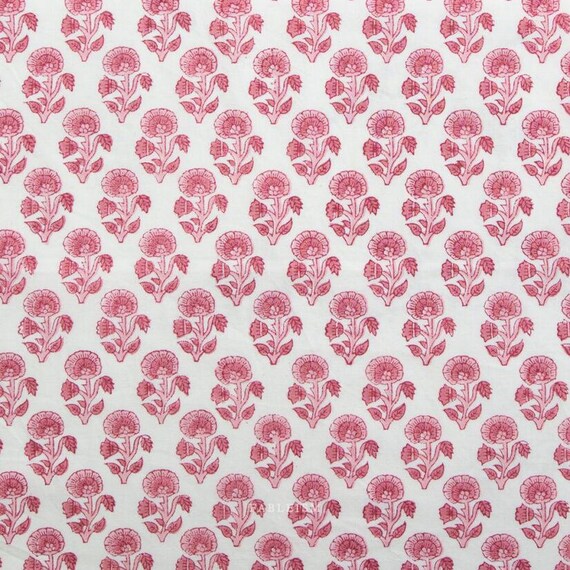 Fableism - Indian Block Prints Cottage Collection - BPCT-03-SPF-PINK - 1/2 yard