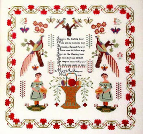 Mary Ann Pearson 1838 - Queenstown Sampler Designs - Cross Stitch Chart